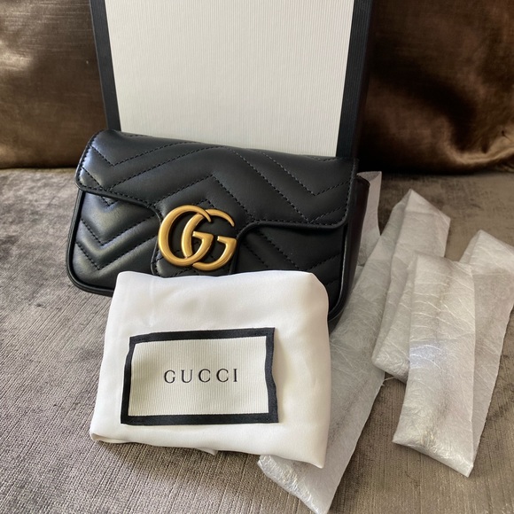 ✨IMMACULATE PRISTINE ✨ 💯% AUTHENTIC GG Marmont matelassé leather super mini bag - Picture 7 of 7